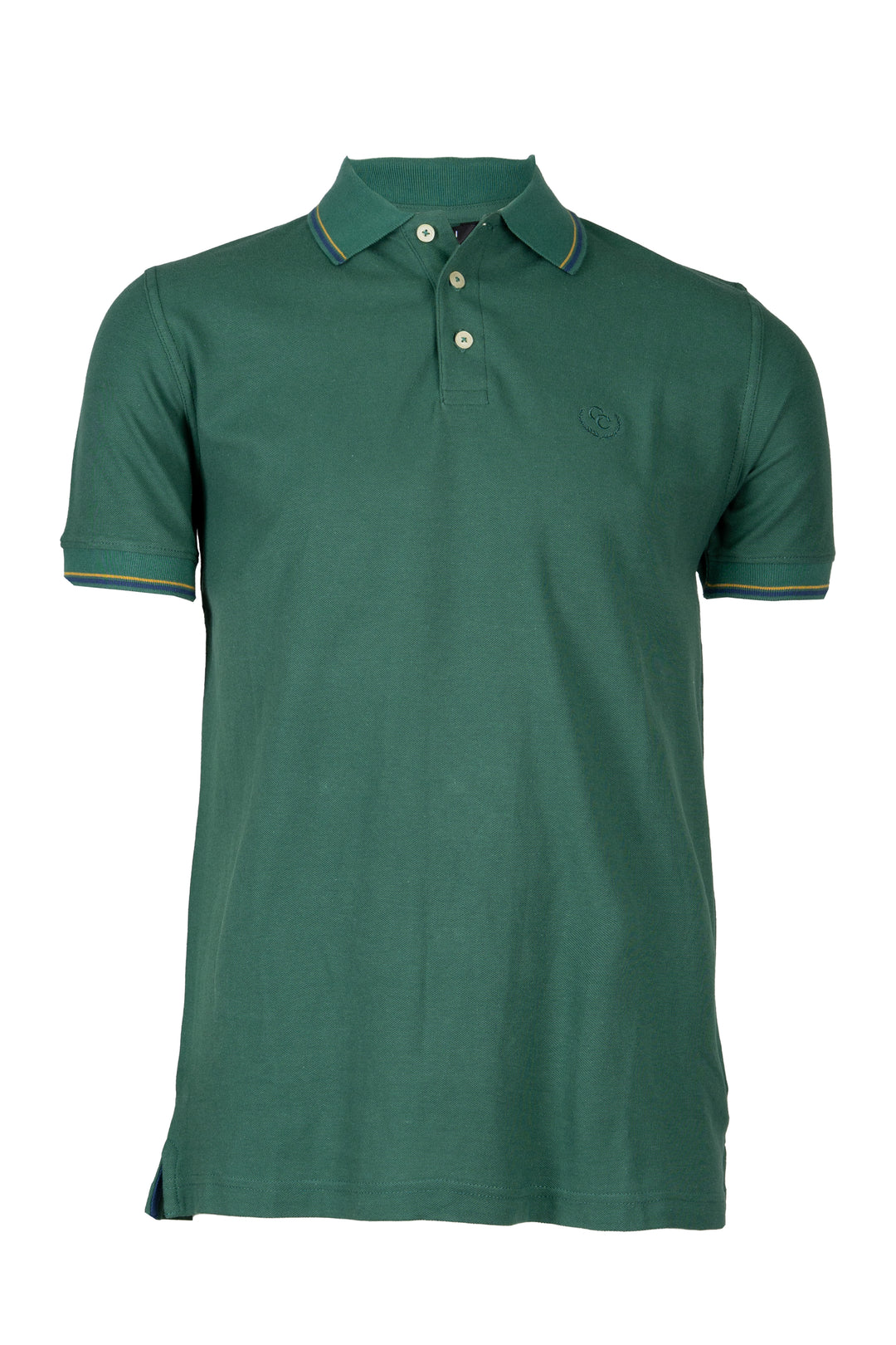 Polo uomo Coveri Collection manica corta in cotone piquet con bordini in contrasto cromatico e logo ricamato sul cuore