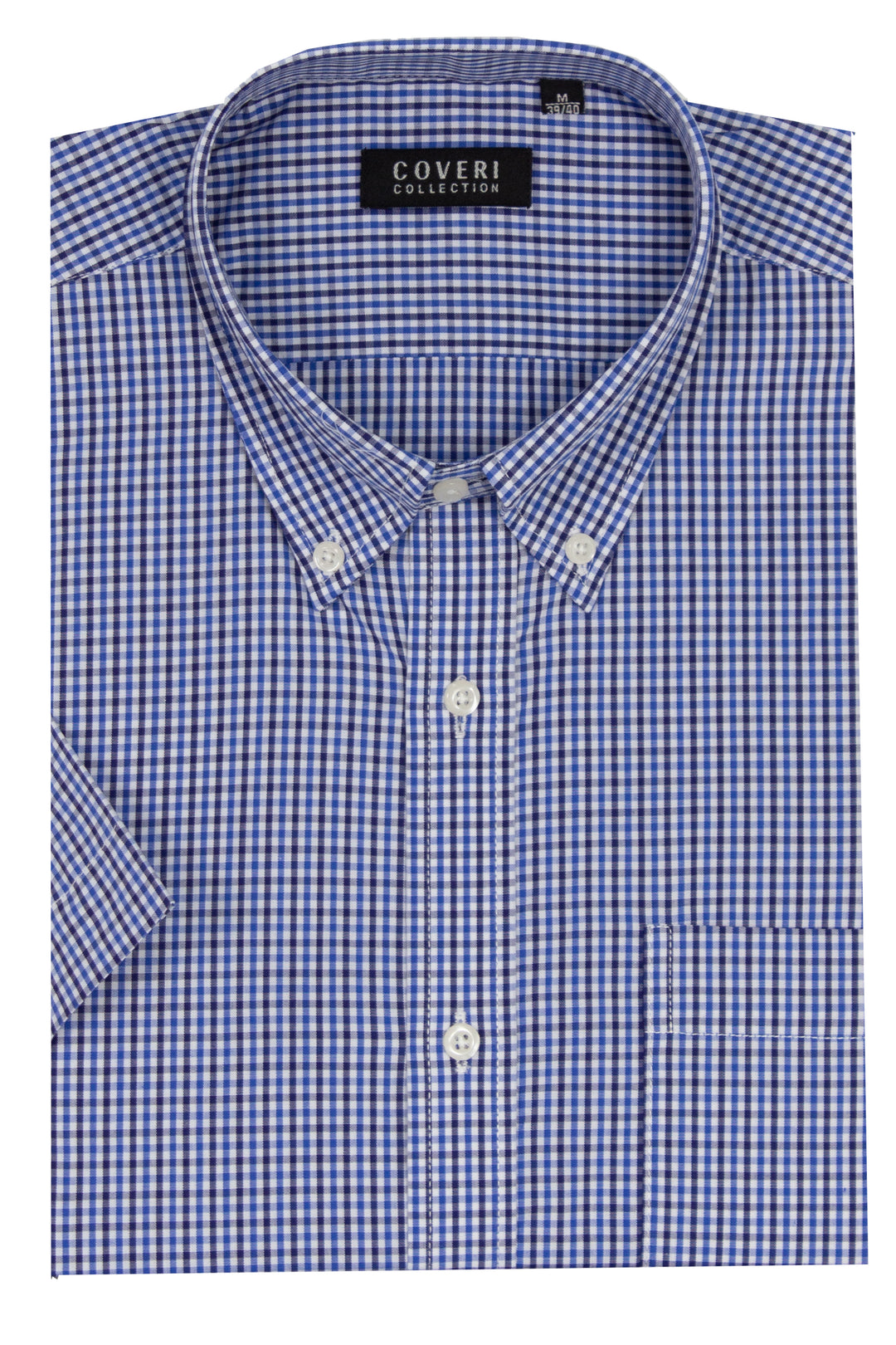Camicia classica button down manica corta a quadretti