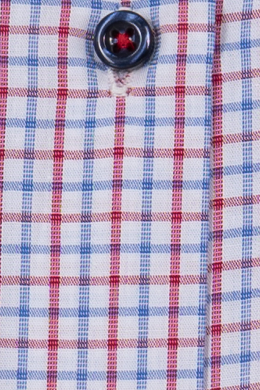 Camicia uomo button down Coveri Collection in puro cotone fantasia con interno collo e polsini in contrasto e ultimo bottone blu
