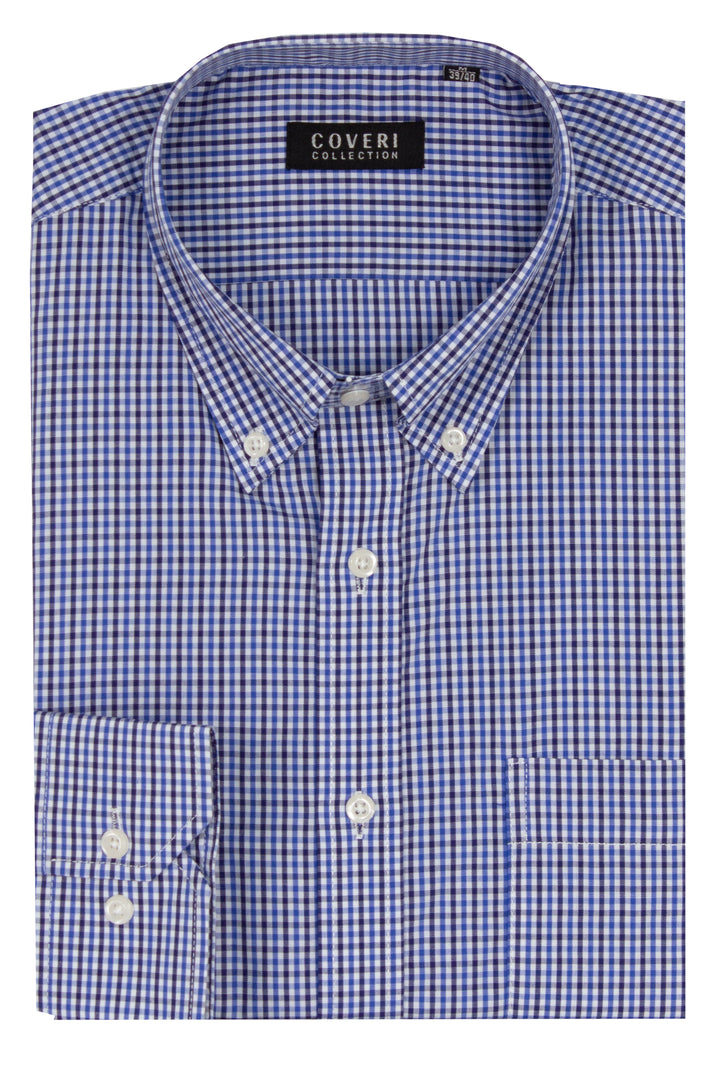 Camicia classica button down manica lunga a quadretti o righe