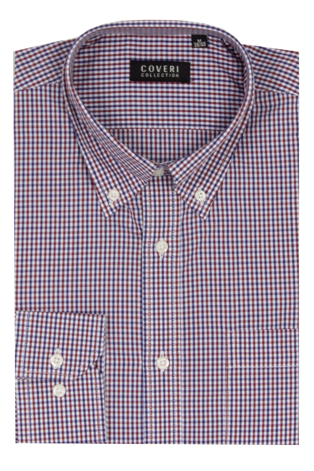 Camicia classica button down manica lunga a quadretti o righe