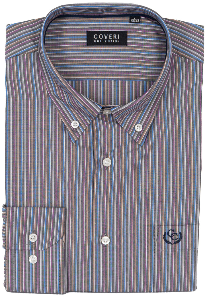 Camicia Coveri Collection button down in puro cotone fantasia