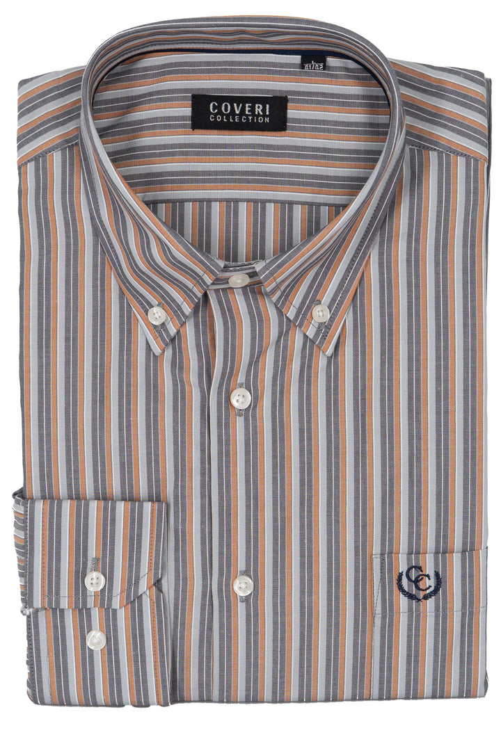 Camicia Coveri Collection button down in puro cotone fantasia
