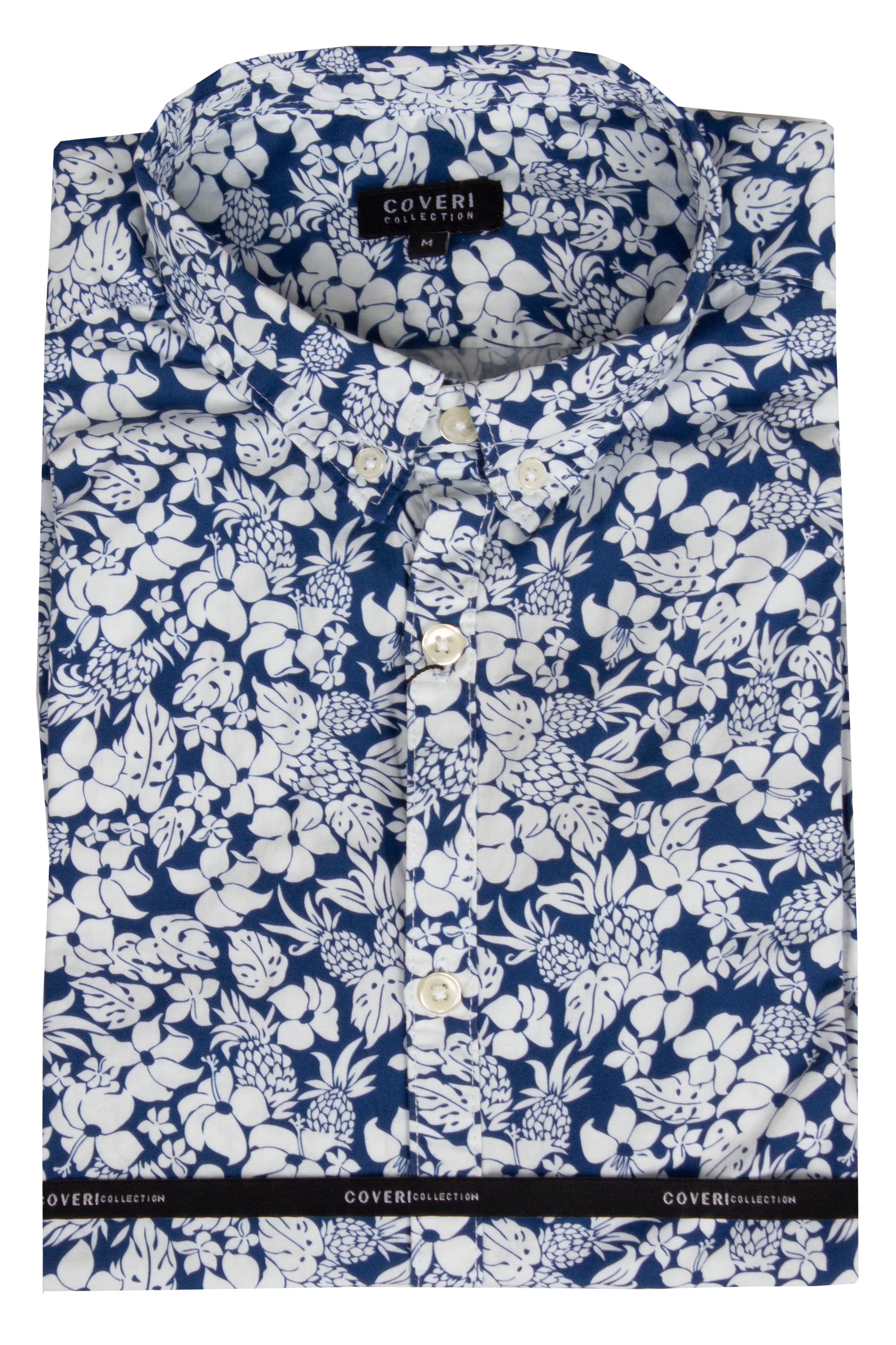 Camicia maniche corte con fantasia a fiori