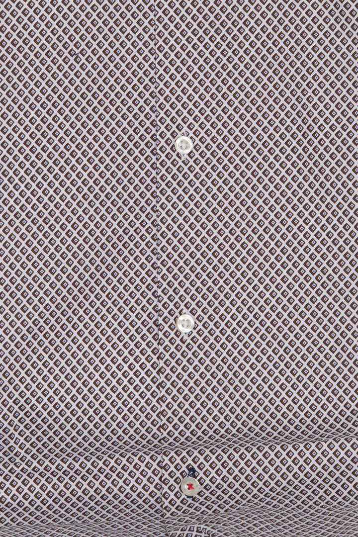 Camicia uomo Coveri Collection in cotone fantasia con logo ricamato sul petto e vestibilità slim fit
