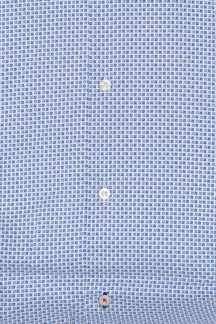 Camicia uomo Coveri Collection in cotone fantasia con logo ricamato sul petto e vestibilità slim fit