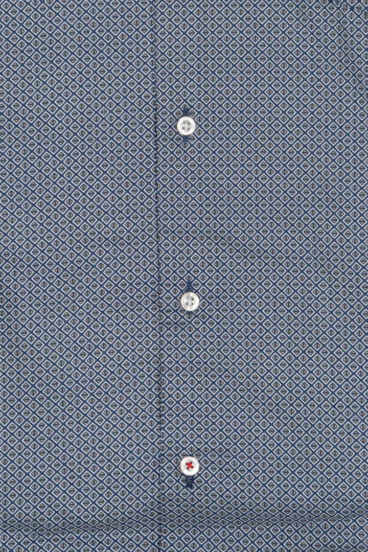 Camicia uomo Coveri Collection in cotone fantasia con logo ricamato sul petto e vestibilità slim fit