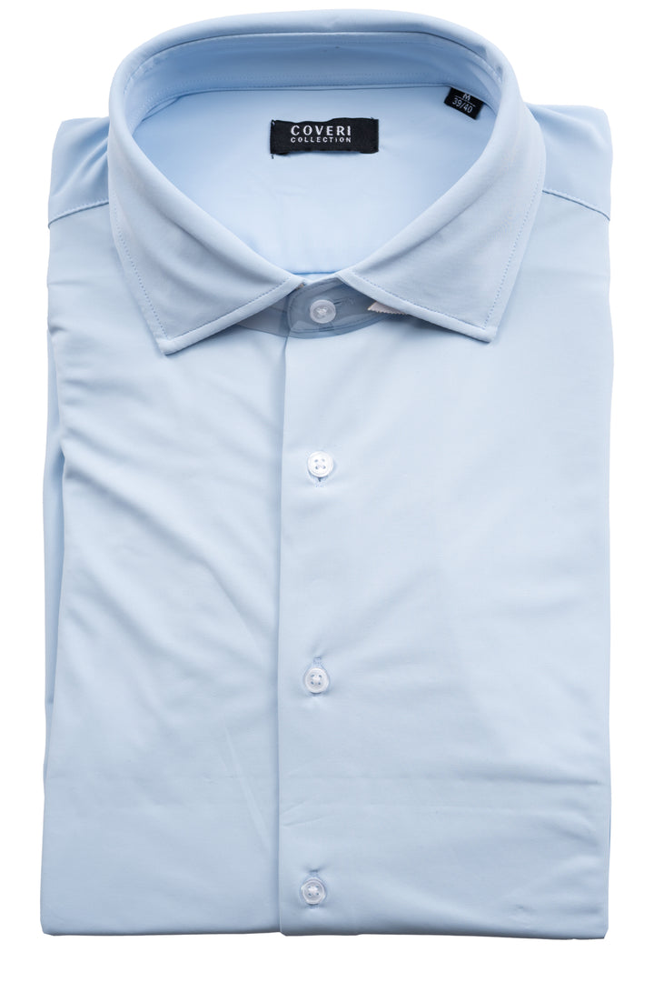 Camicia manica lunga stretch comfort stiro facile tinta unita