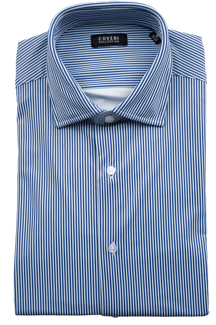 Camicia manica lunga stretch comfort stiro facile a righe