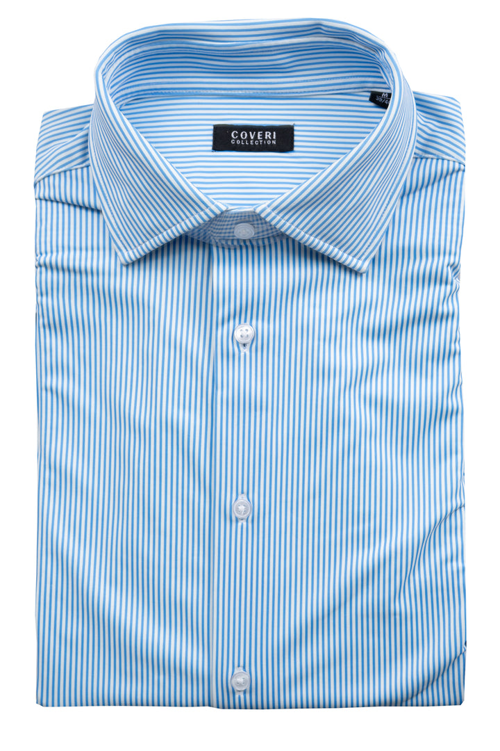 Camicia manica lunga stretch comfort stiro facile a righe