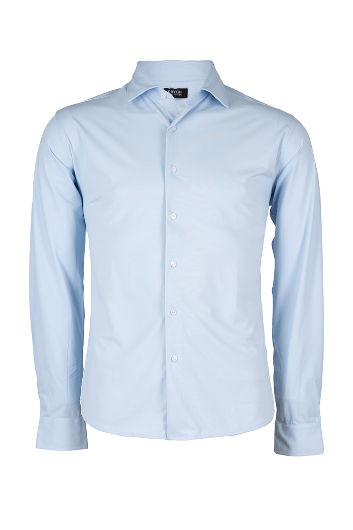 Camicia manica lunga stretch comfort stiro facile tinta unita