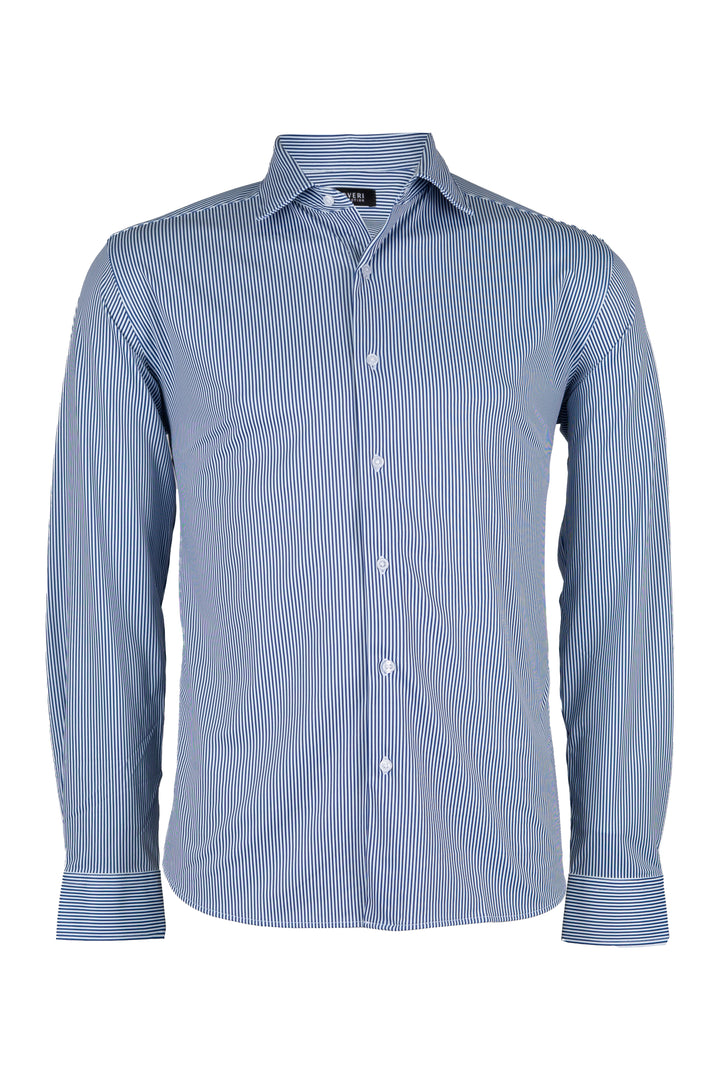 Camicia manica lunga stretch comfort stiro facile a righe
