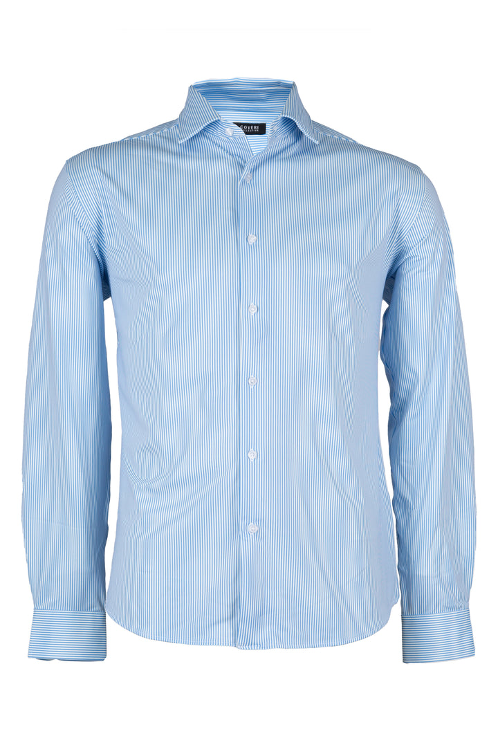 Camicia manica lunga stretch comfort stiro facile a righe