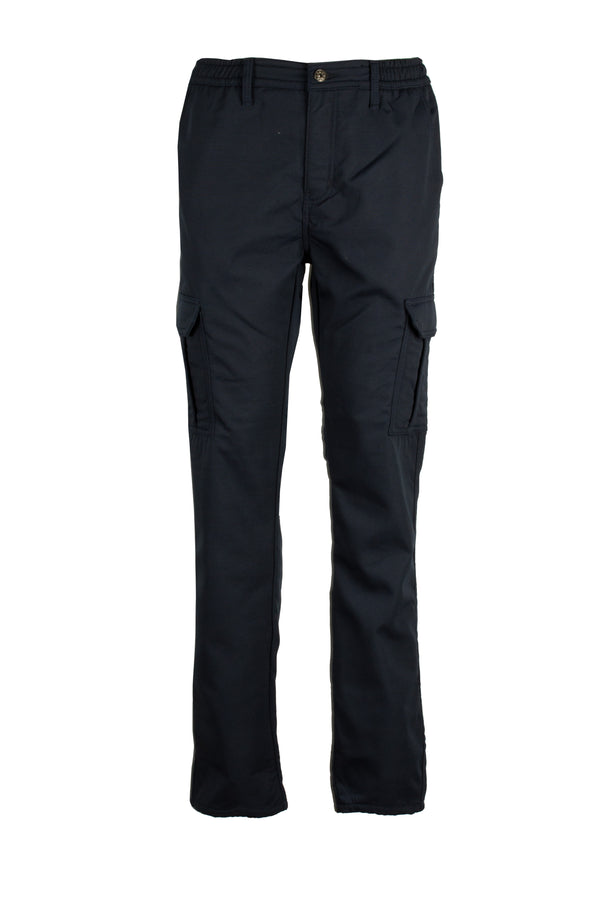 Pantalone modello cargo con interno foderato pile colore blu