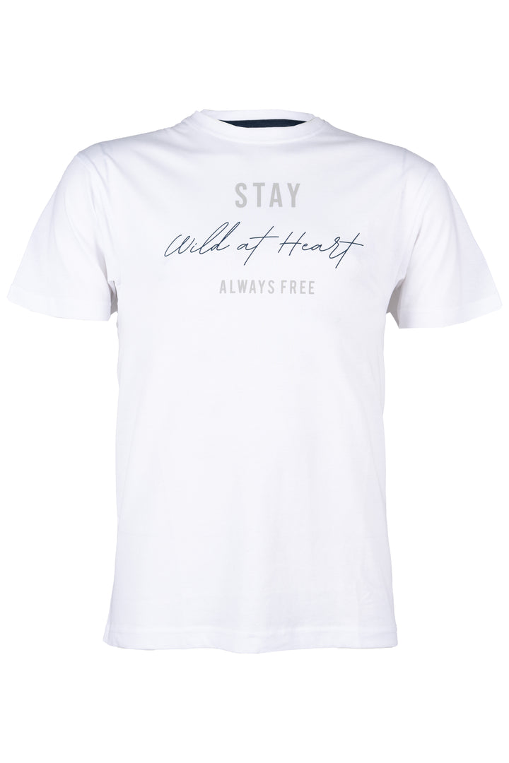 T-shirt girocollo uomo Coveri Collection tinta unita con stampa grande sul petto e parasudore in contrasto in puro cotone jersey