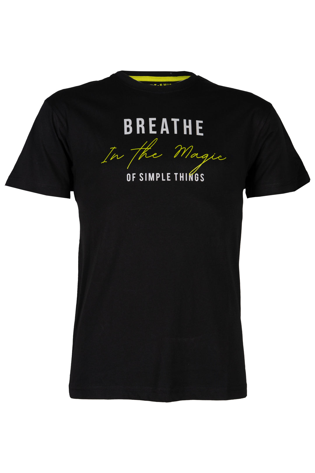 T-shirt girocollo uomo Coveri Collection tinta unita con stampa grande sul petto e parasudore in contrasto in puro cotone jersey