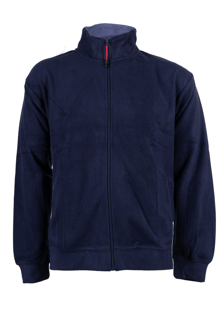 Felpa in pile Coveri Viale Morin con zip intera e ricamo brand sulla spalla