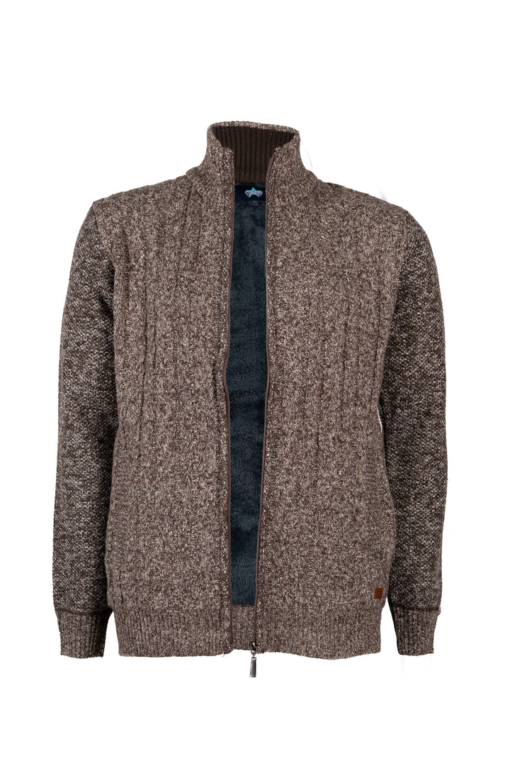 Giacca uomo full zip foderato in teddy con interno collo in contrasto