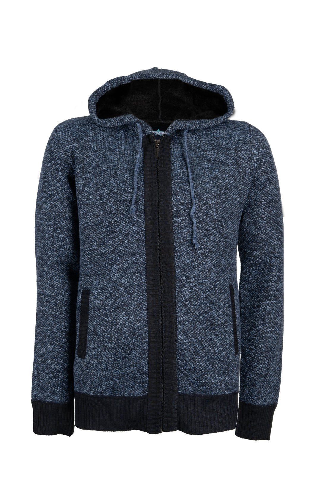 Giacca uomo full zip con cappuccio foderata in teddy