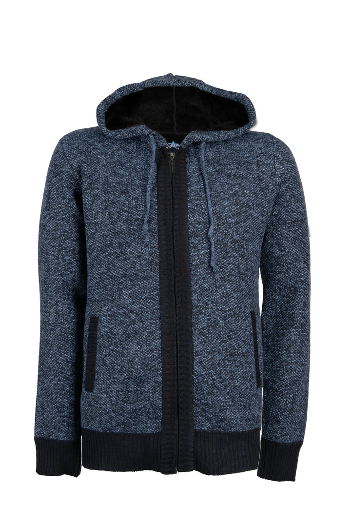 Giacca uomo full zip con cappuccio foderata in teddy