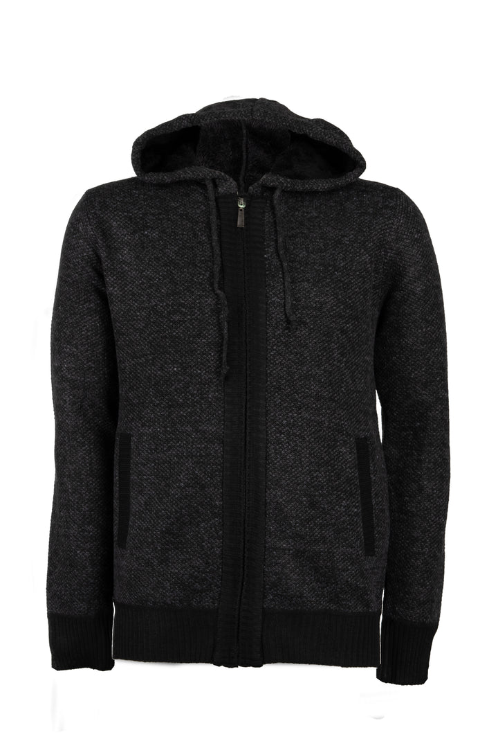 Giacca uomo full zip con cappuccio foderata in teddy