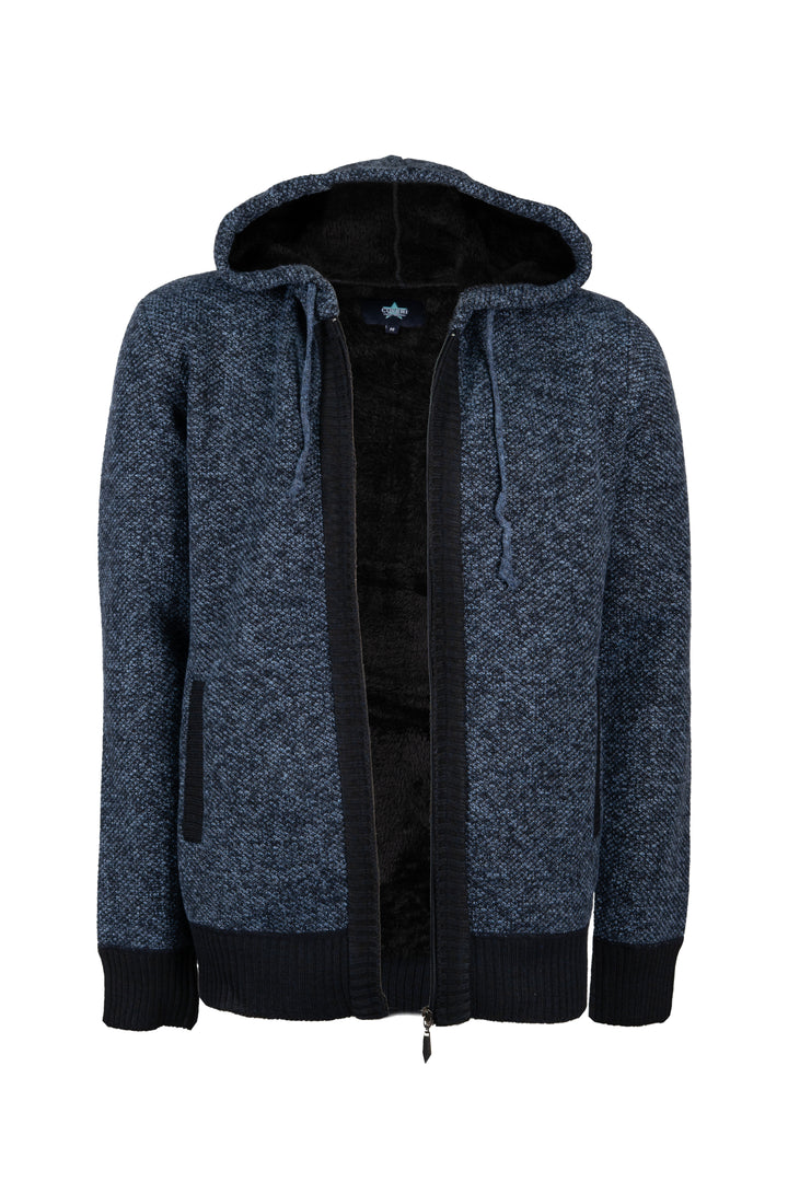 Giacca uomo full zip con cappuccio foderata in teddy