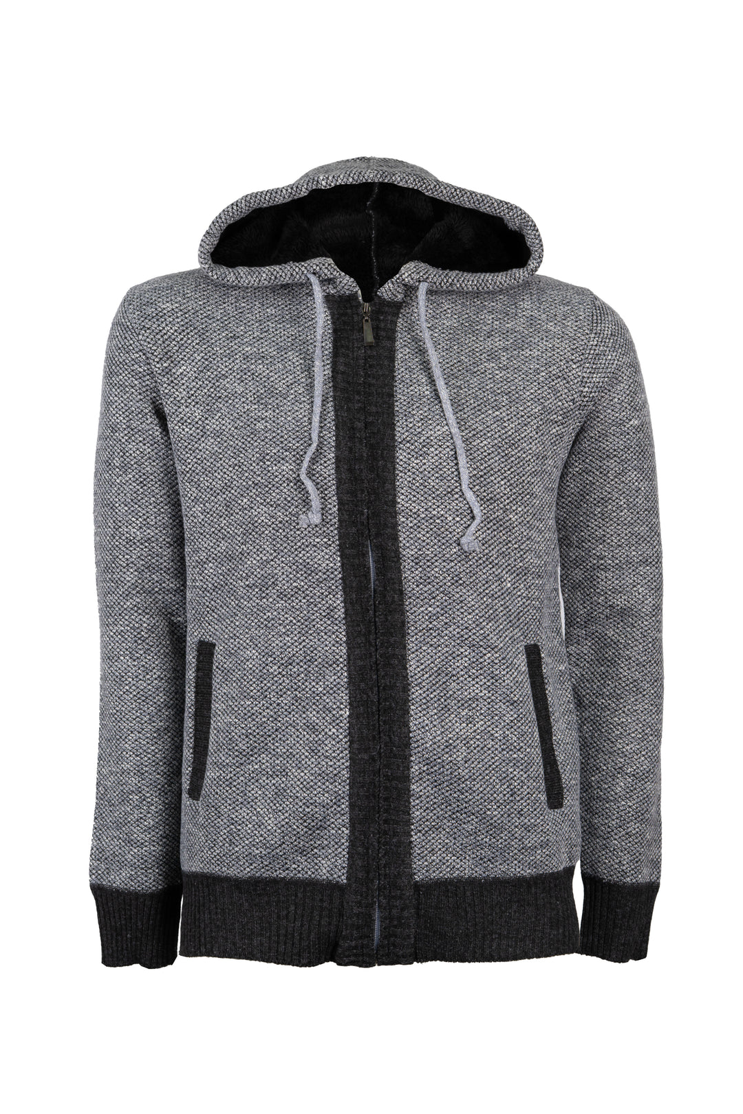 Giacca uomo full zip con cappuccio foderata in teddy