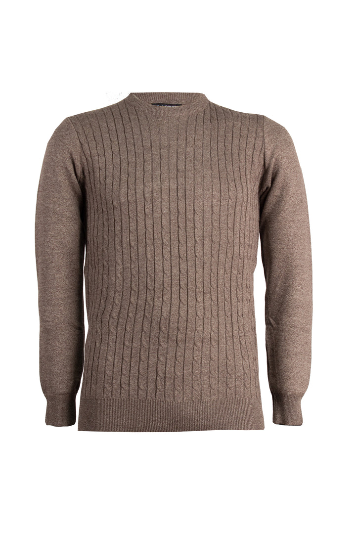 Pullover girocollo con trecce