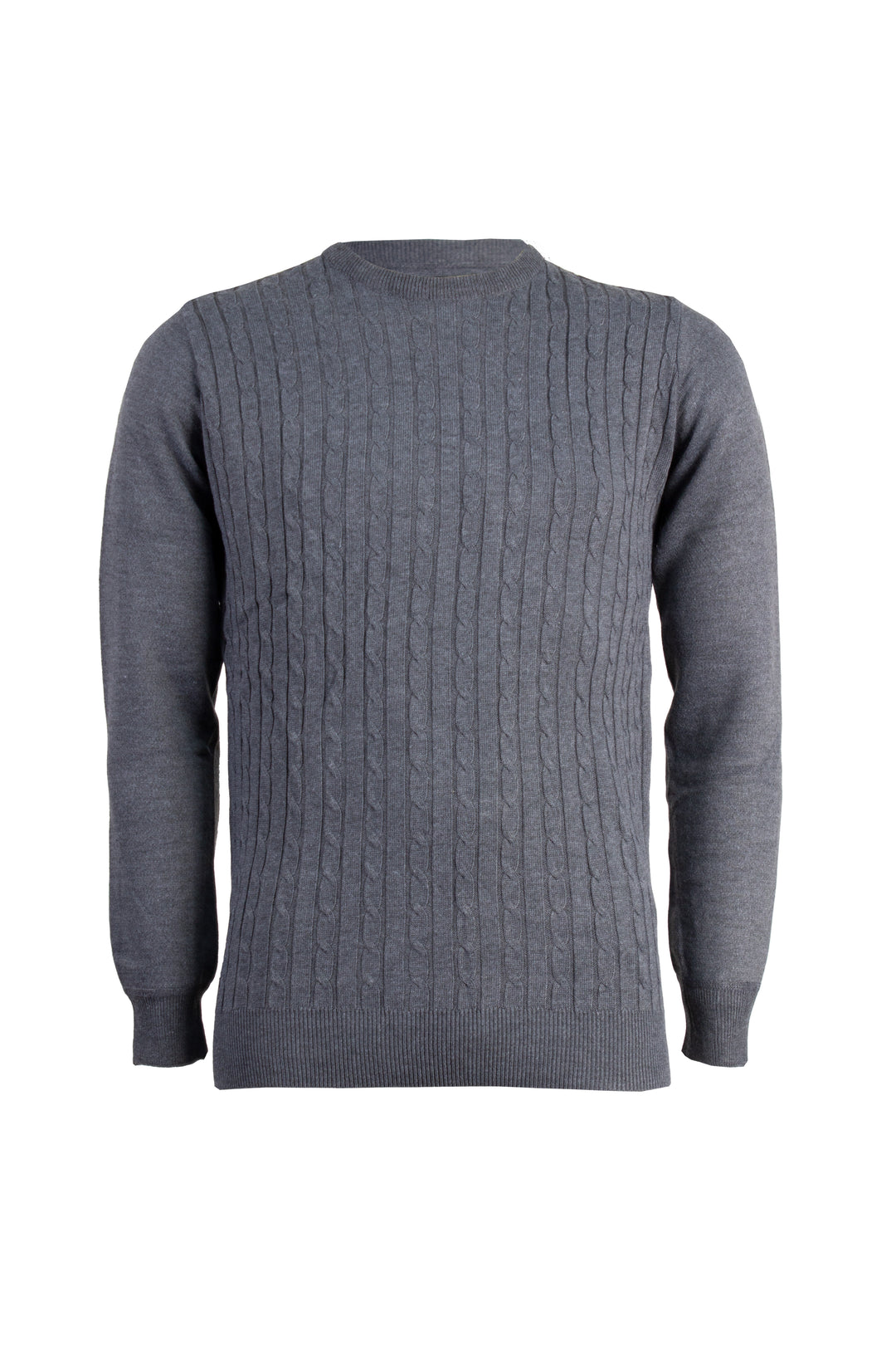 Pullover girocollo con trecce