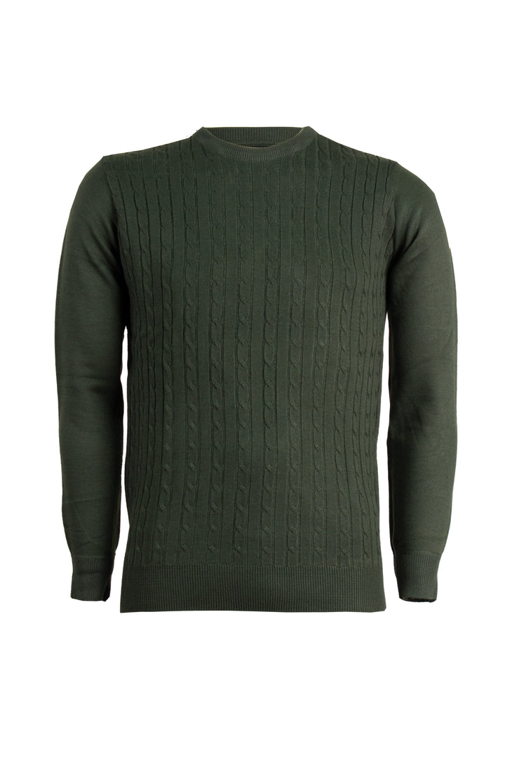 Pullover girocollo con trecce