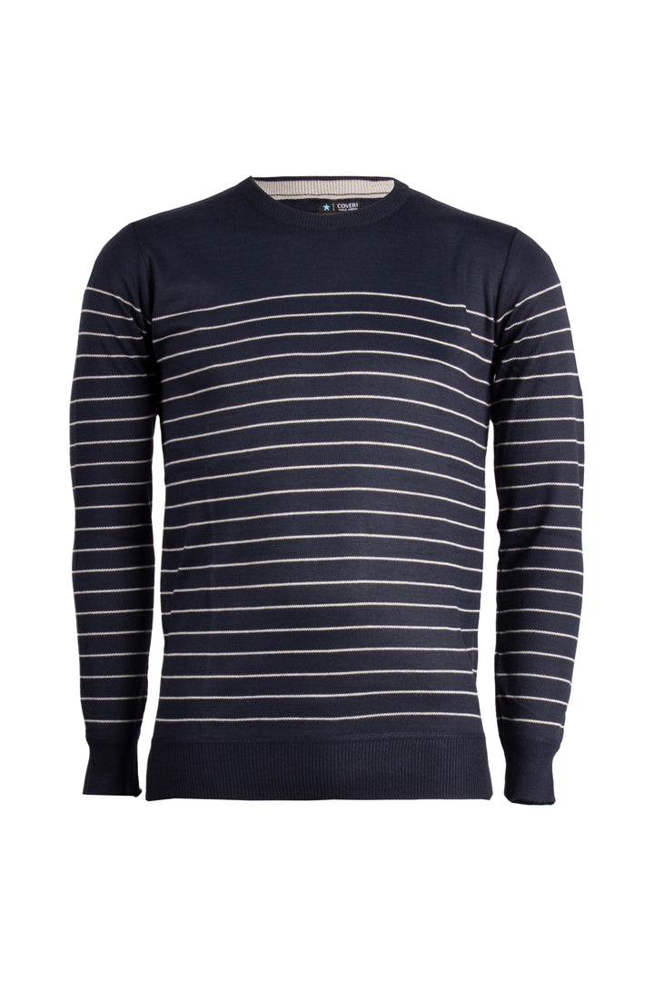 Pullover girocollo multiriga