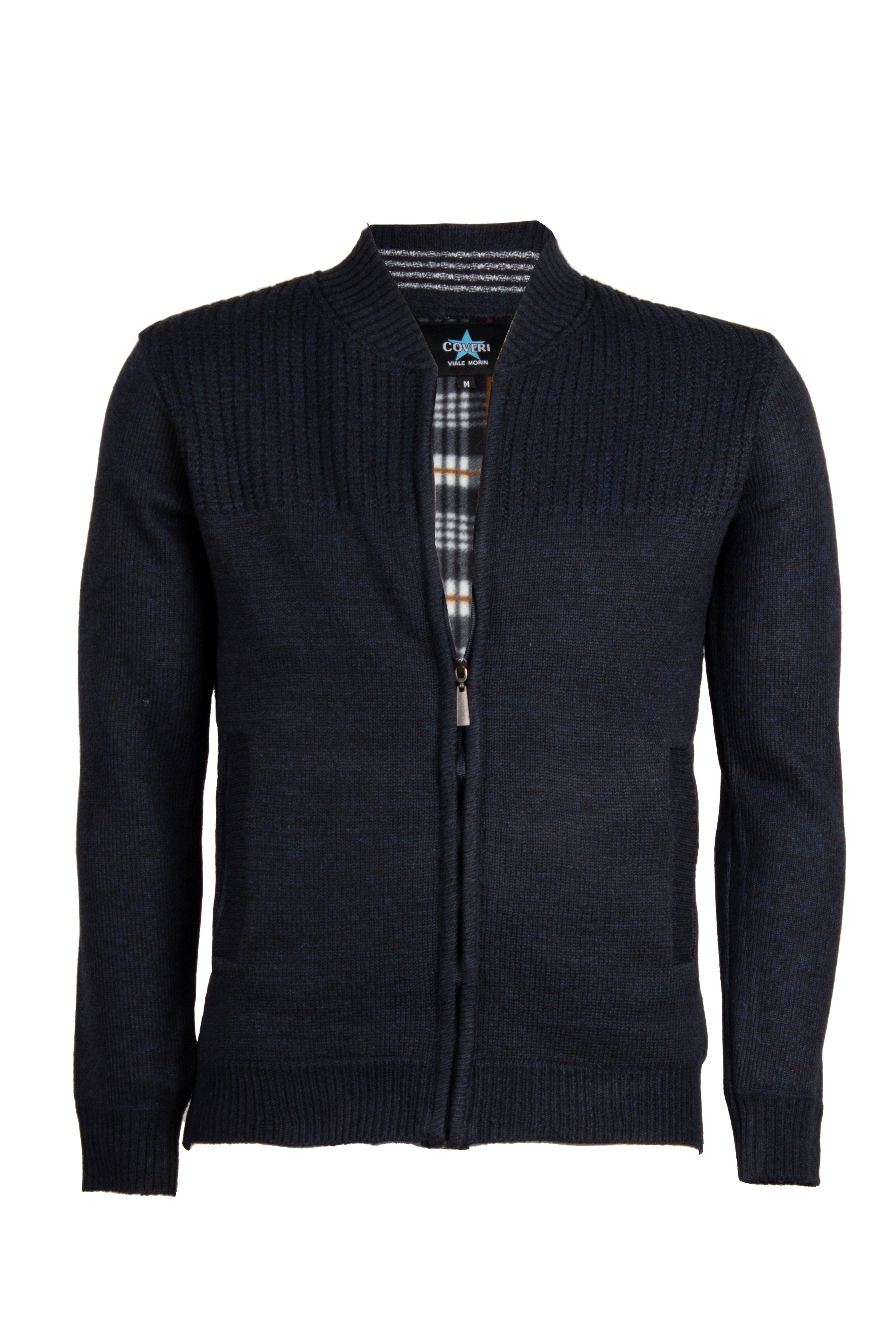 Cardigan in maglia con zip e interno in pile – Vivesto | Abbigliamento Uomo