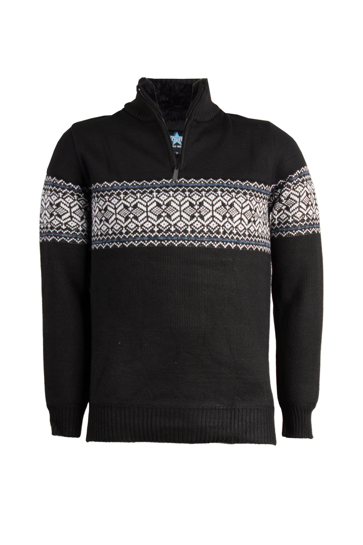 Maglione uomo mezza zip con interno foderato in pile