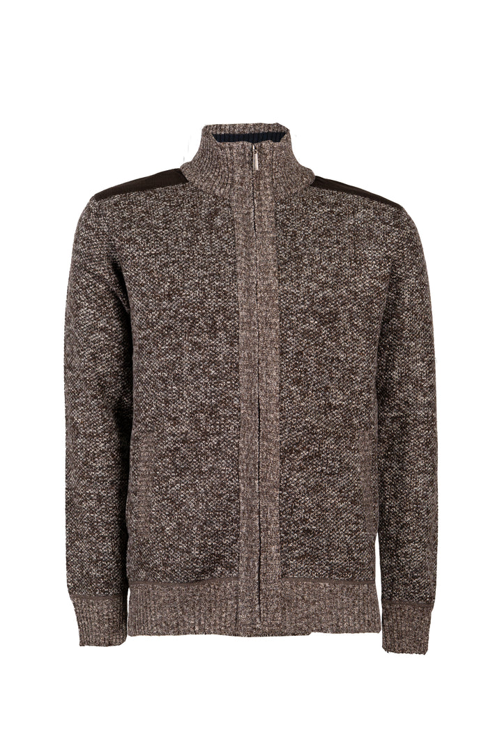 Pullover / giacca full zip foderato in pile a quadri con interno collo in contrasto