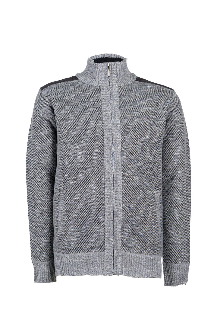Pullover / giacca full zip foderato in pile a quadri con interno collo in contrasto