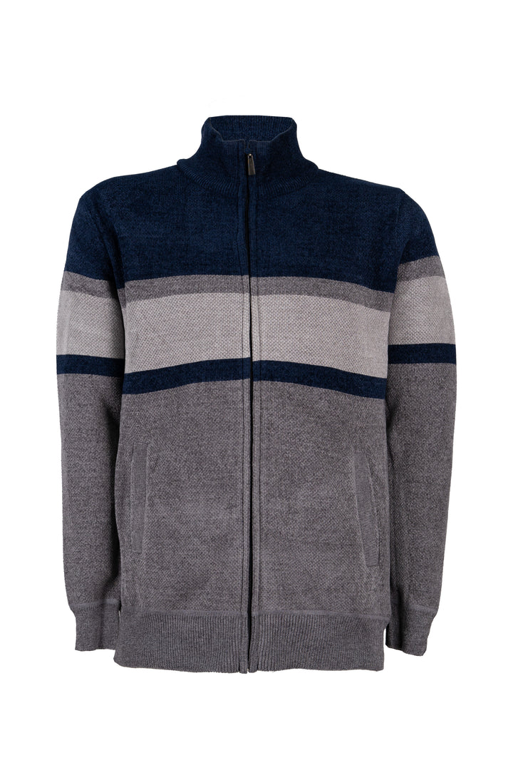 Giacca uomo full zip a fasce con interno in pile