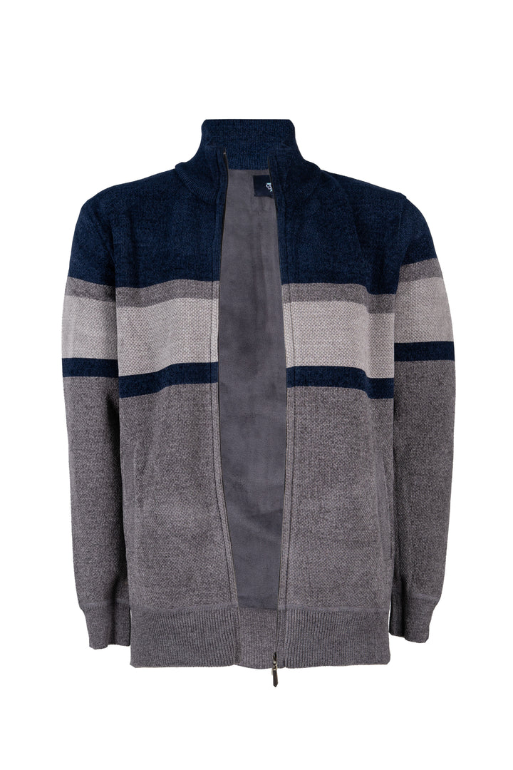 Giacca uomo full zip a fasce con interno in pile