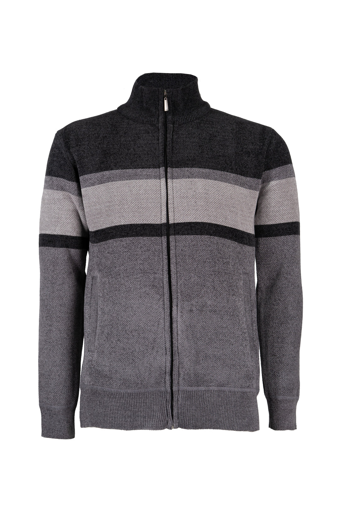Giacca uomo full zip a fasce con interno in pile