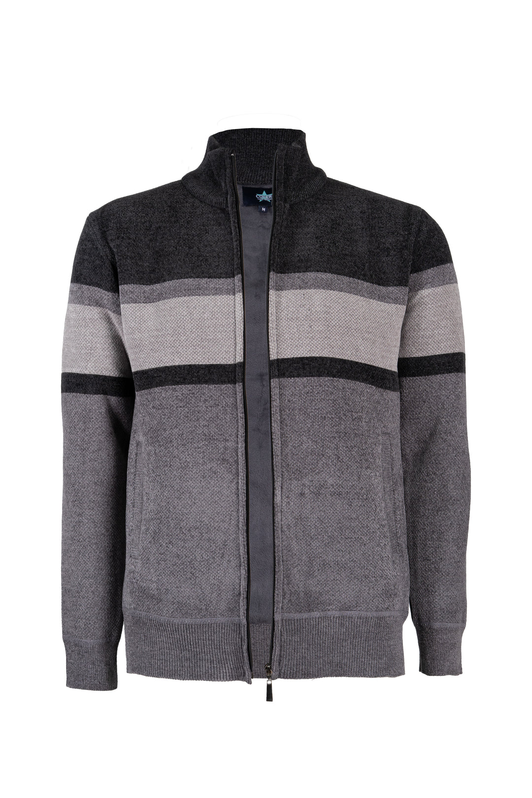 Giacca uomo full zip a fasce con interno in pile