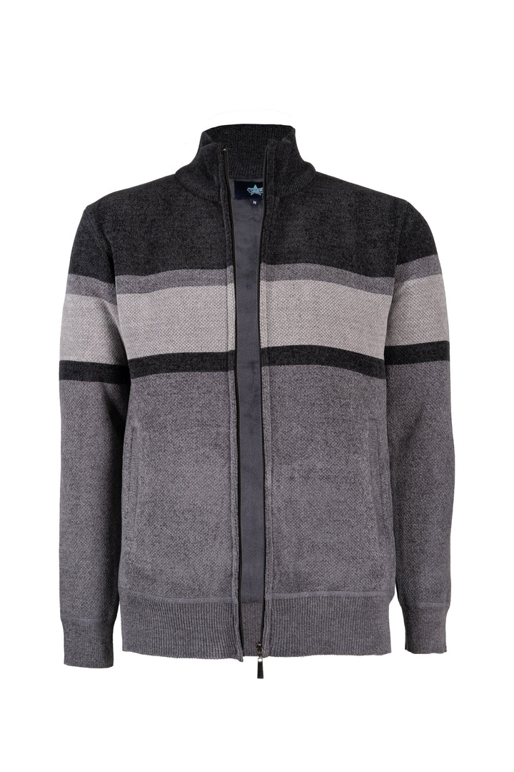 Giacca uomo full zip a fasce con interno in pile