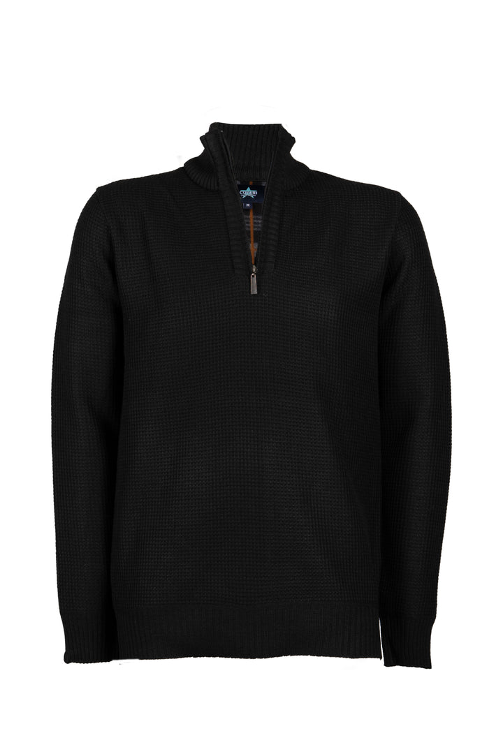 Pullover uomo mezza zip con collo alto