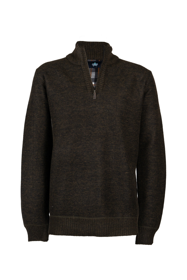 Pullover uomo mezza zip con collo alto