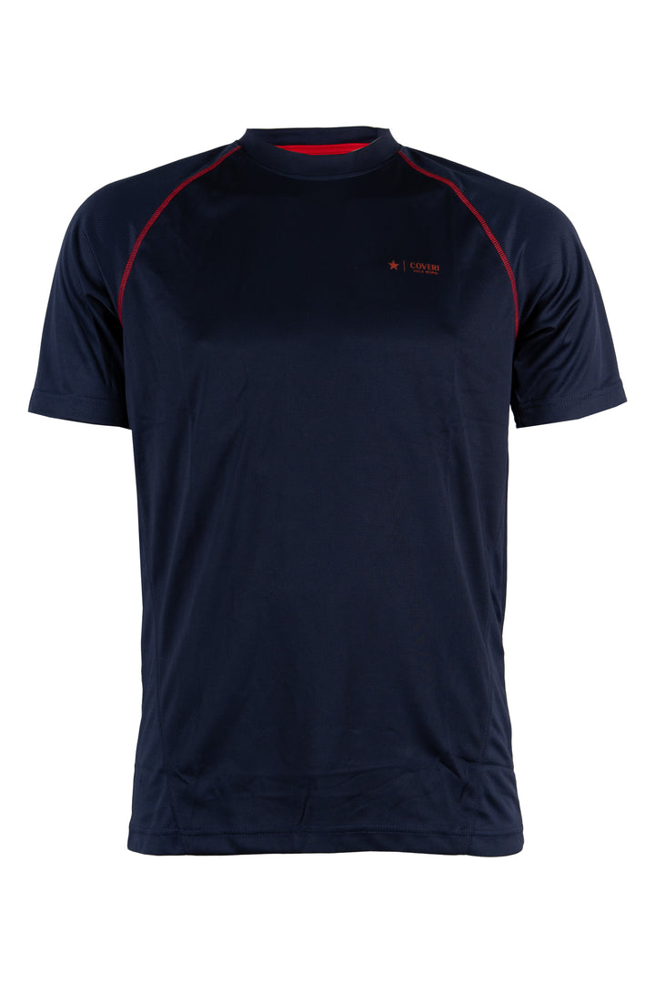 T-shirt tecnica uomo Coveri Viale Morin elasticizzata in tessuto nido d'ape con cuciture in contrasto