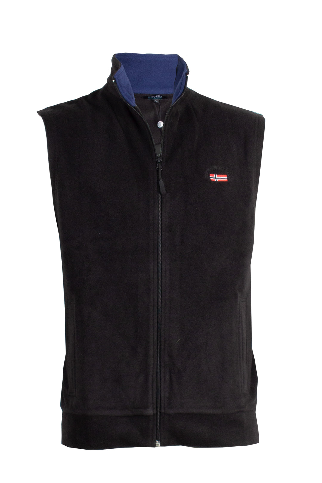 Gilet in pile con zip intera e tasche laterali