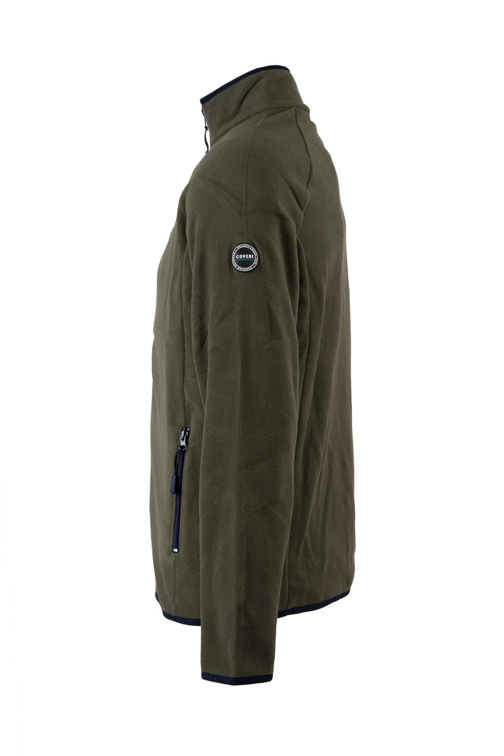 Felpa uomo in pile 220 gr con zip intera e profili in contrasto