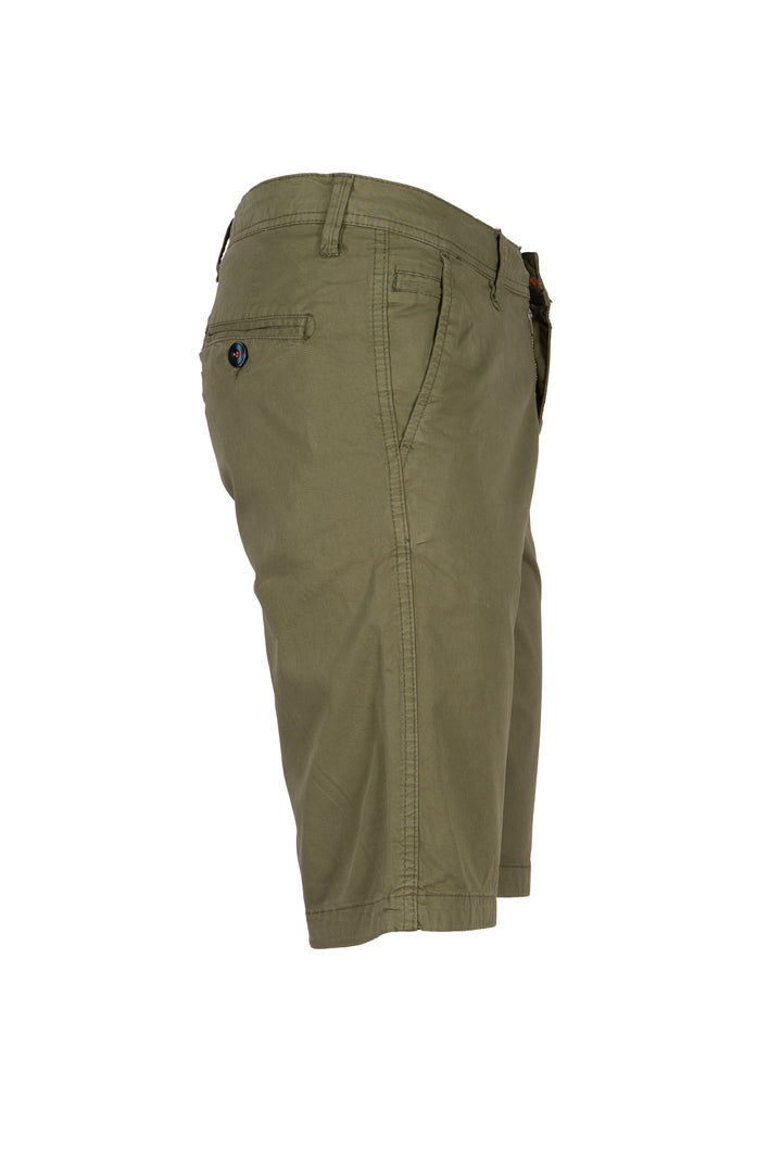 Bermuda in morbido twill elasticizzato con tasca america
