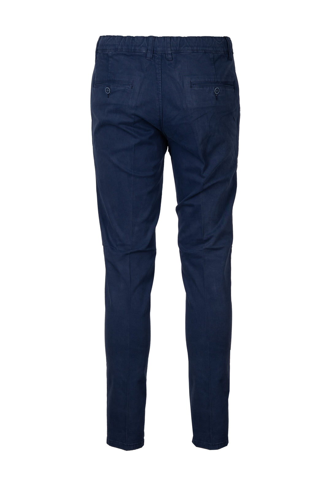 Pantalone uomo elasticizzato tinta unita con elastico in vita, coulisse e vestibilità slim fit