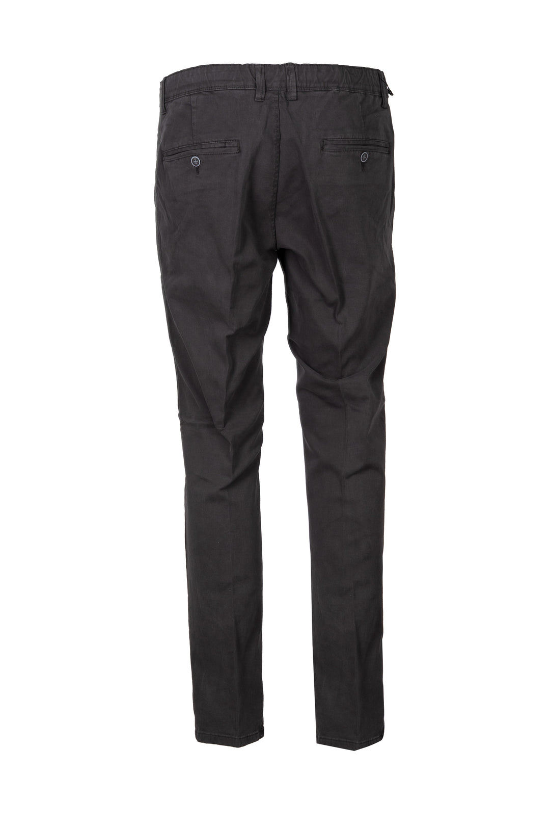 Pantalone uomo elasticizzato tinta unita con elastico in vita, coulisse e vestibilità slim fit