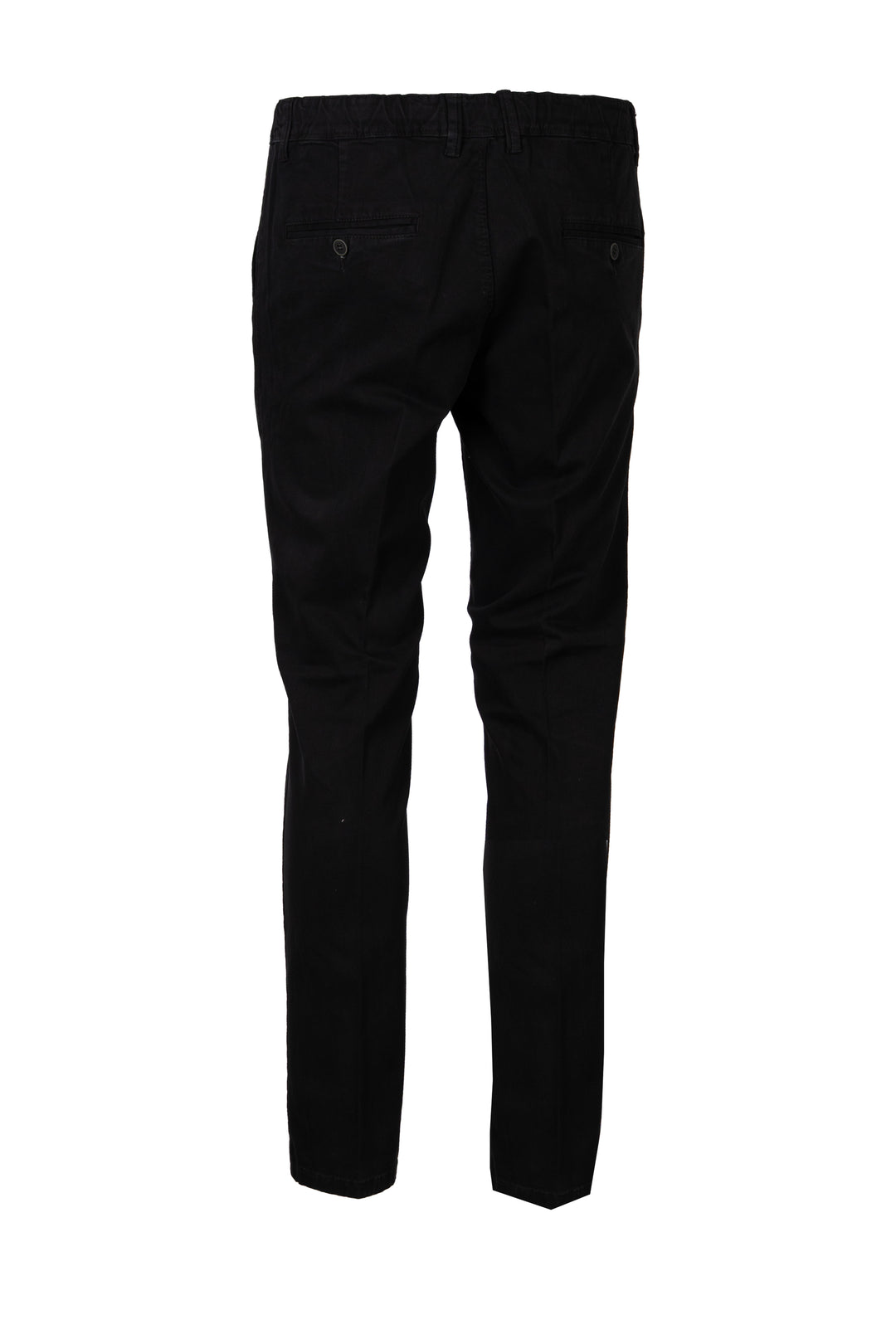 Pantalone uomo elasticizzato tinta unita con elastico in vita, coulisse e vestibilità slim fit