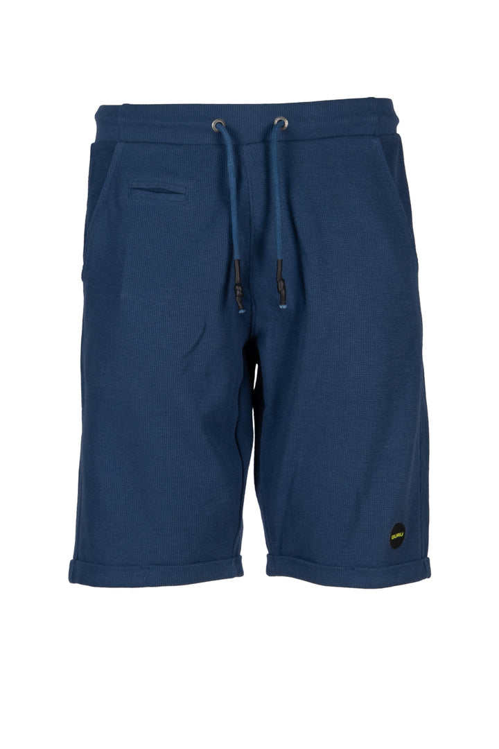 Bermuda uomo guru in cotone waffle texture con coulisse e logo sulla coscia